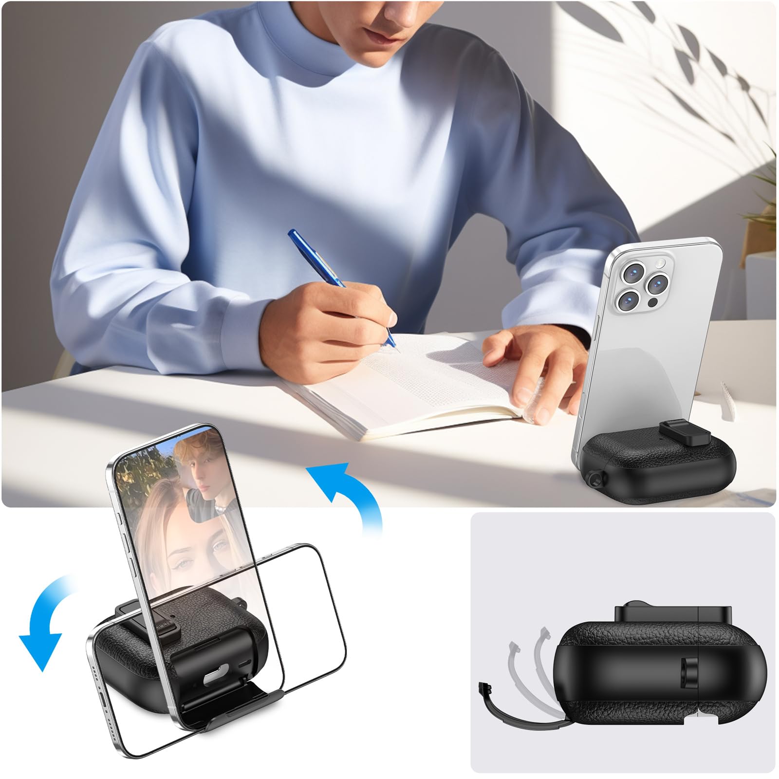 Ephoou Case for AirPods Pro 3 with Stand and Security Lock, PC+TPU